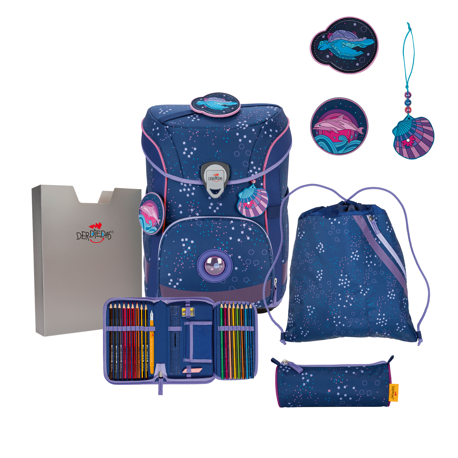 DerDieDas Schulranzen-Set Ergoflex Easy Deep Ocean