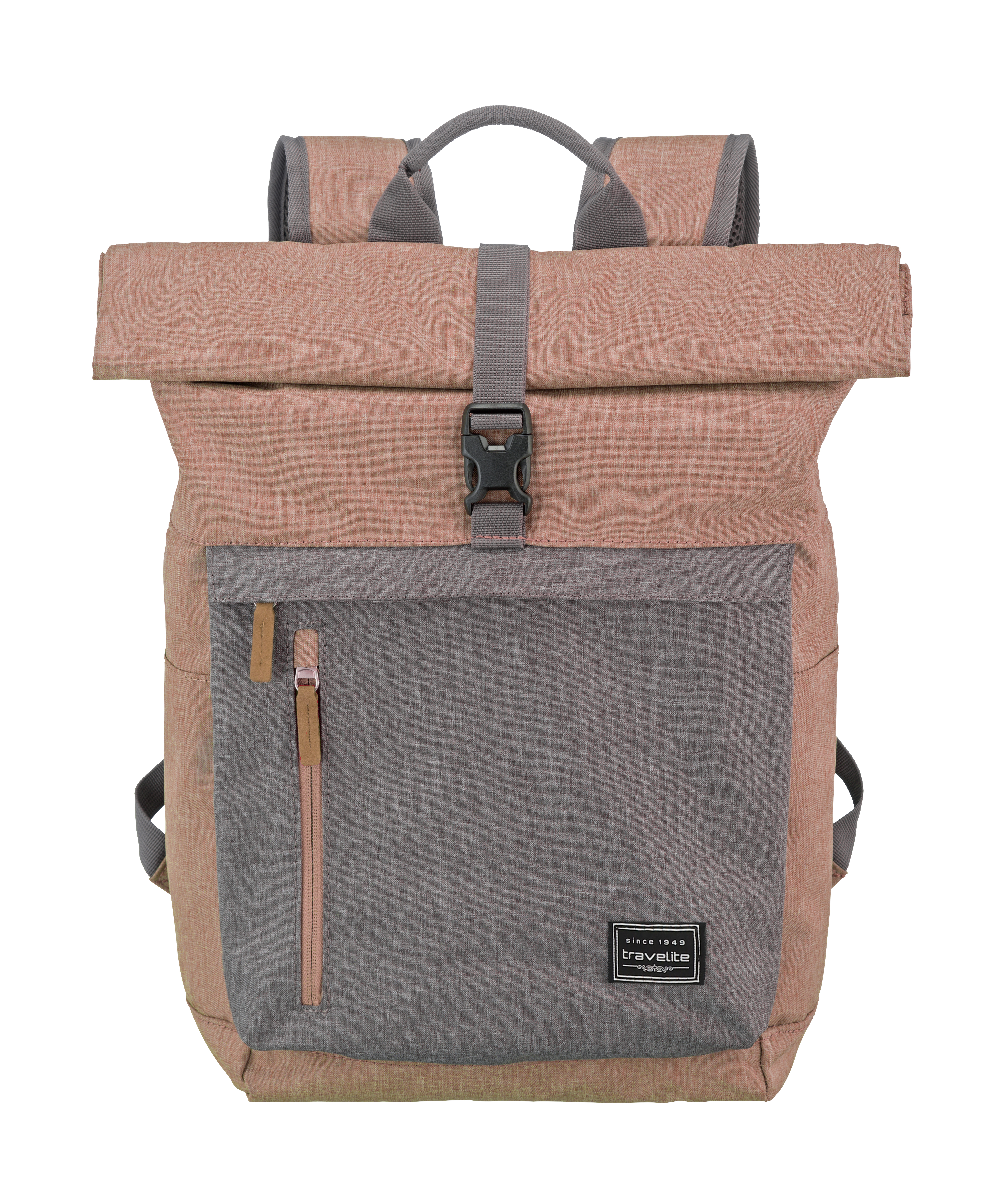 Travelite BASICS Rollup Rucksack, Rosa/Grau Travelite BASICS Rollup Rucksack, Rosa/Grau