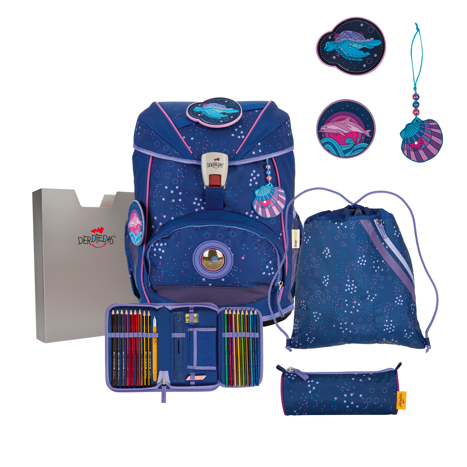 DerDieDas Schulranzen-Set Ergoflex Deep Ocean