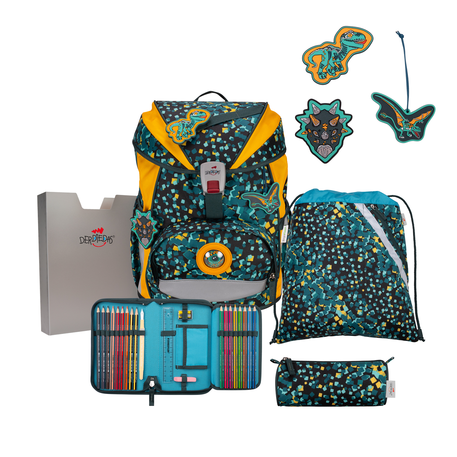 DerDieDas Schulranzen-Set Ergoflex Dino Time