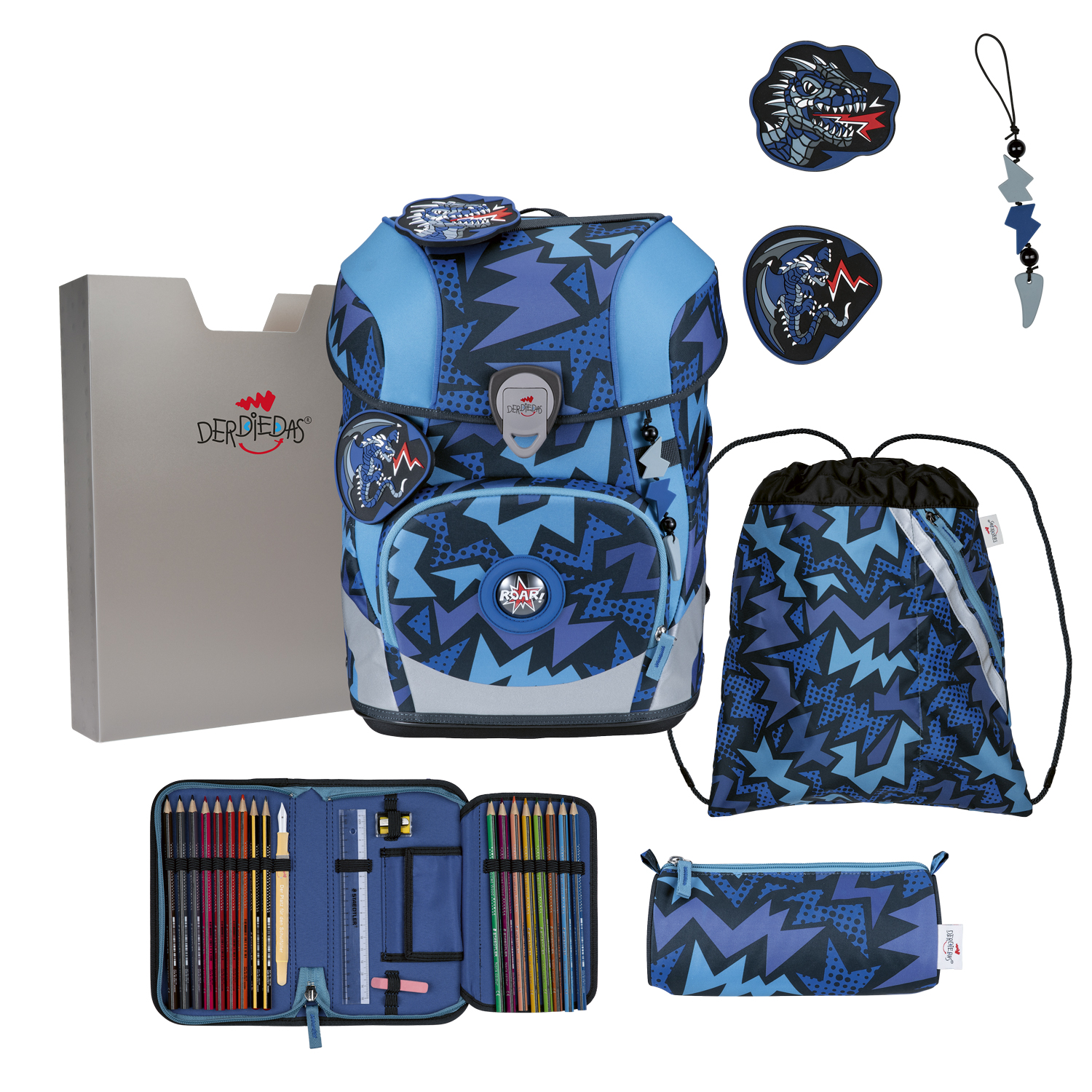 DerDieDas Schulranzen-Set Ergoflex Tiny Dark Dragon