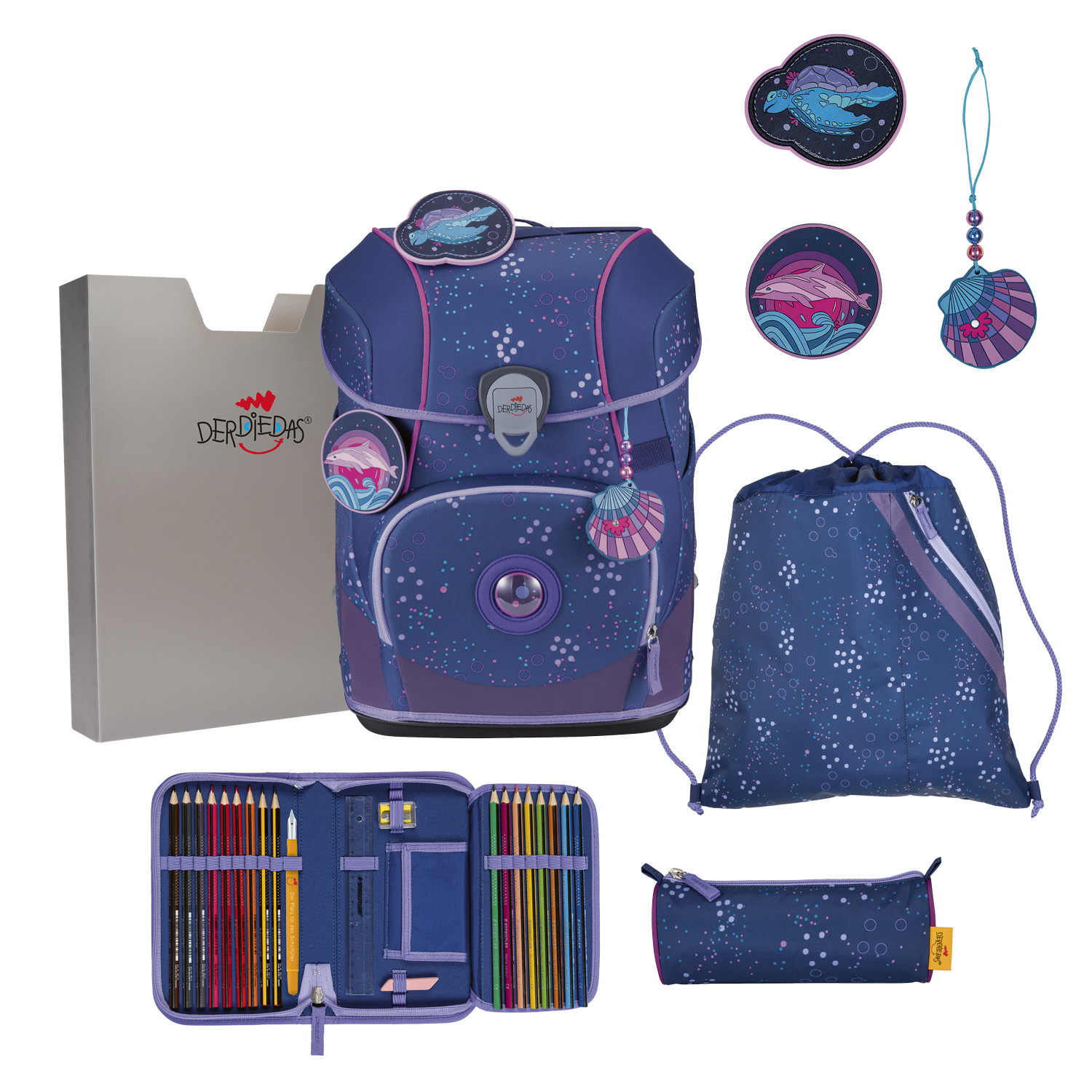 DerDieDas Schulranzen-Set Ergoflex Tiny Deep Ocean