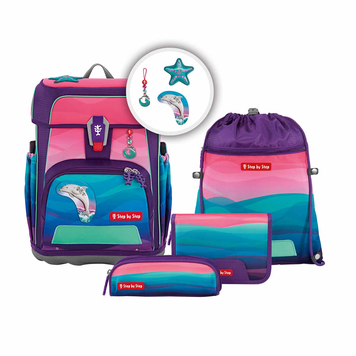 Step by Step Cloud Schulranzen-Set Dolphin Lana
