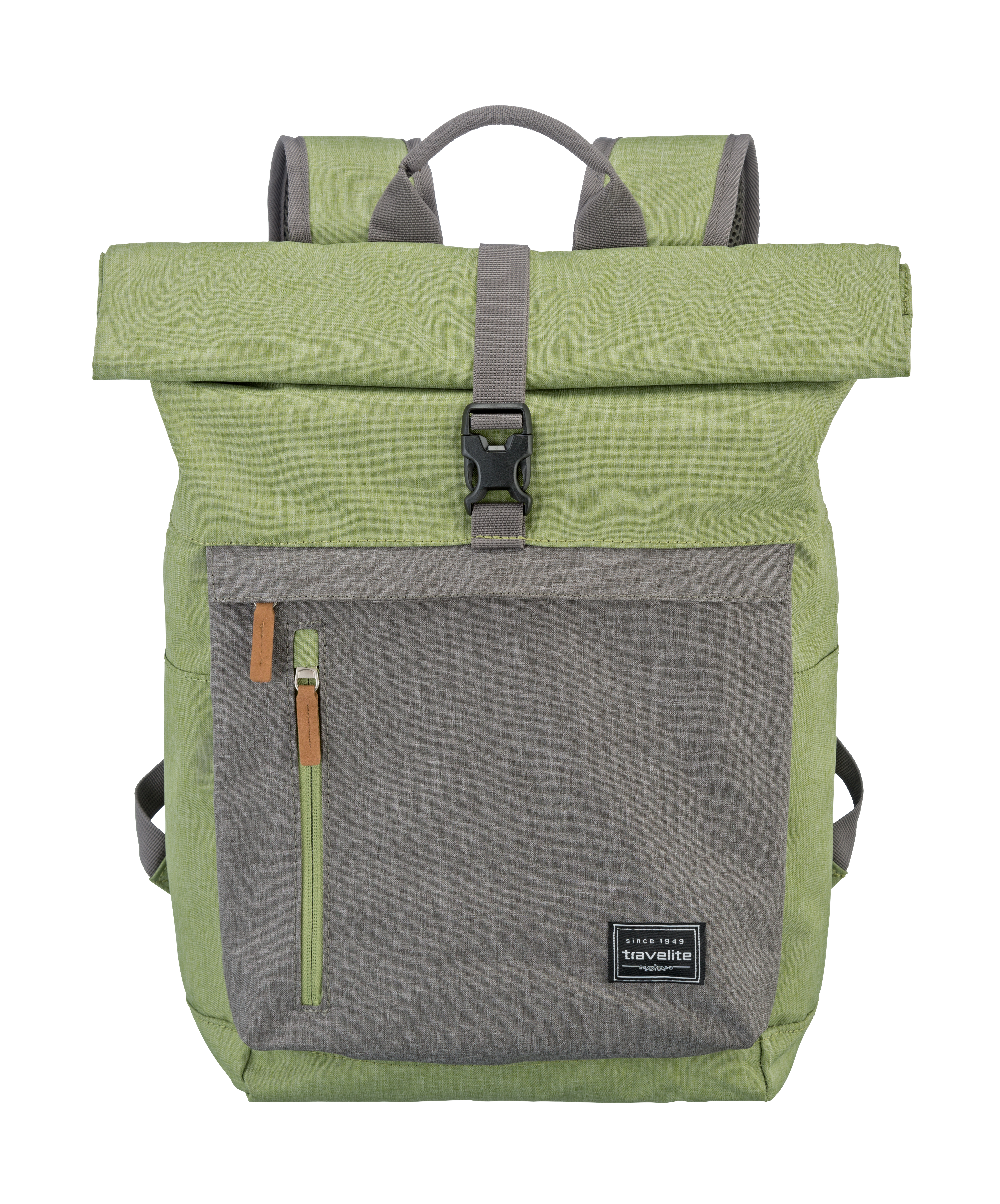 Travelite BASICS Rollup Rucksack, Grün/Grau