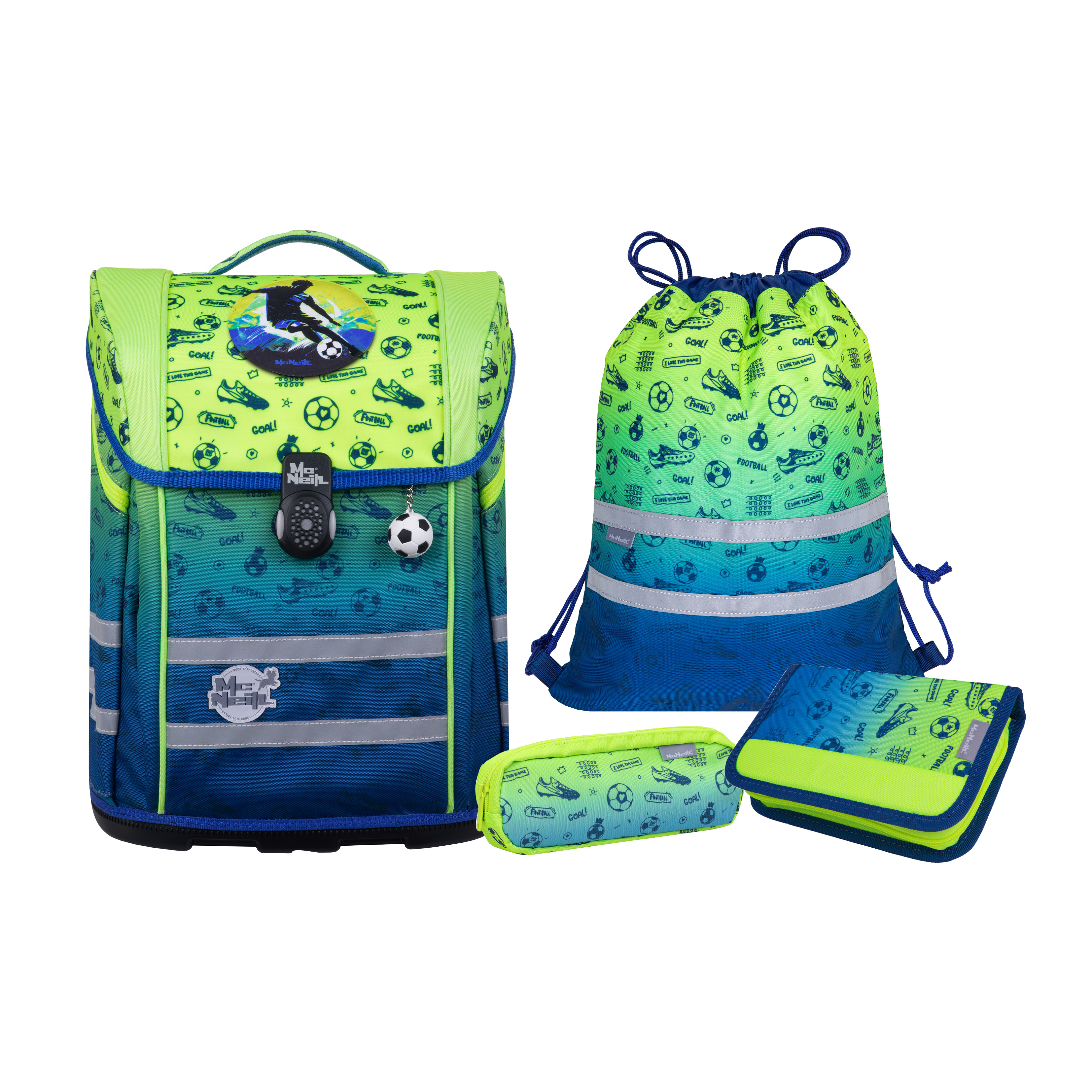 McNeill Perfecto Schulranzen-Set Football 2T