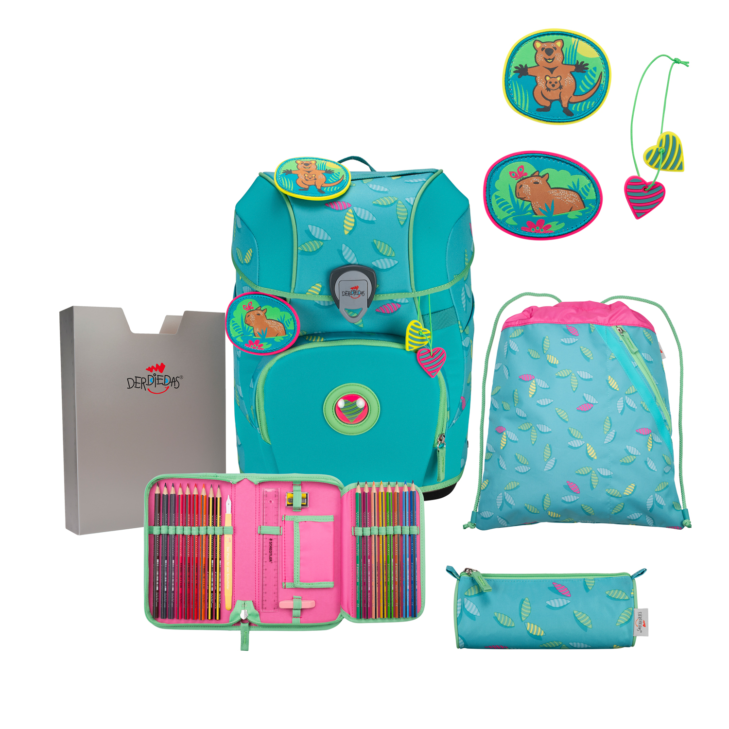 DerDieDas Schulranzen-Set Ergoflex Tiny Superflash Paradise